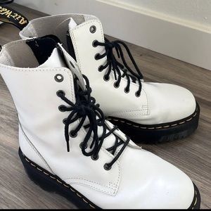 Dr martens white leather boots